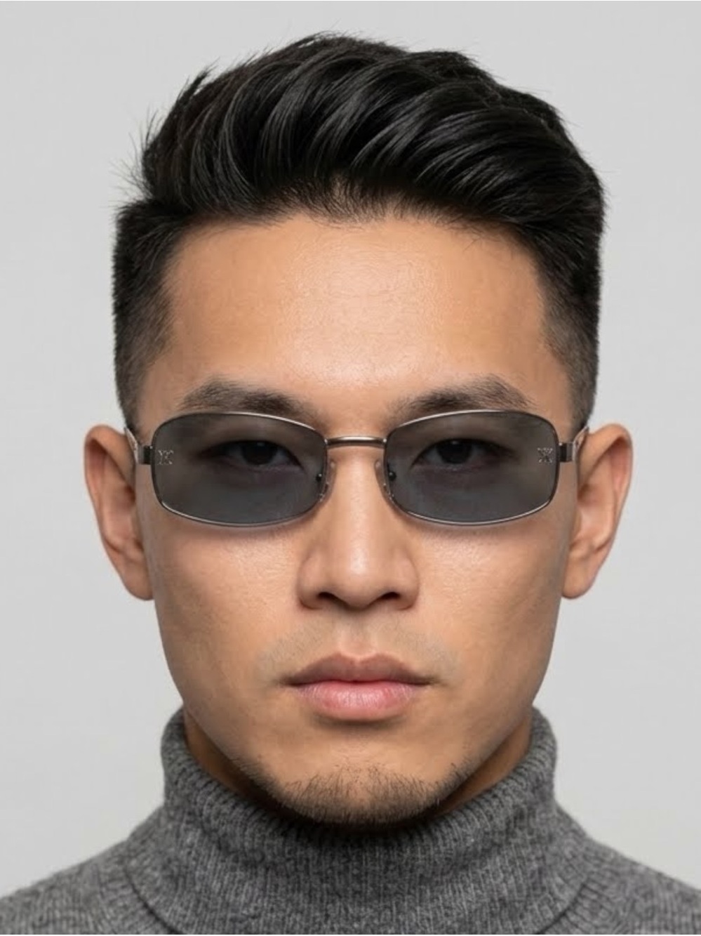 Celine SC1019 568 Vtg Sunglasses Gunmetal Rectangle Triomphe Y2K Deadstock Set